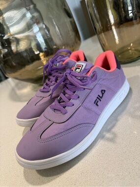 FILA Purple Low-Top Sneakers with Pink Lining